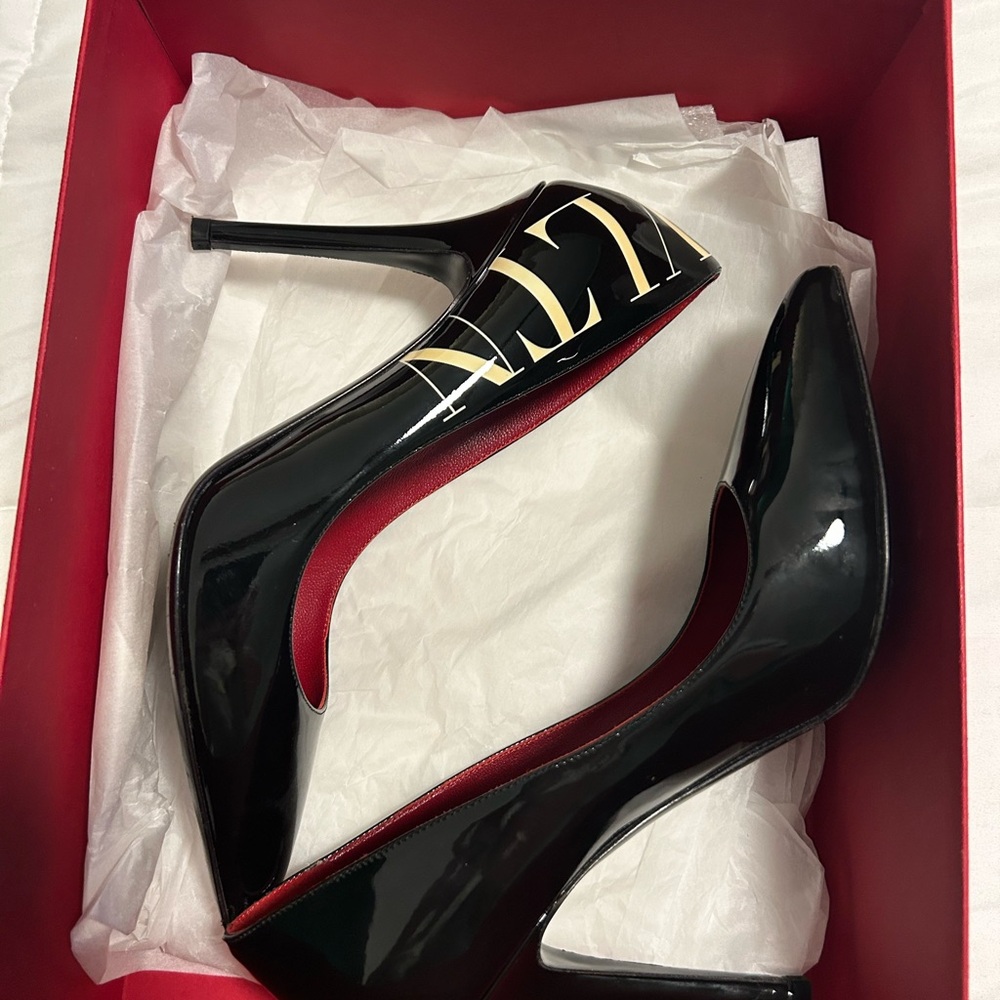 Valentino Garavani Black and Red Heels